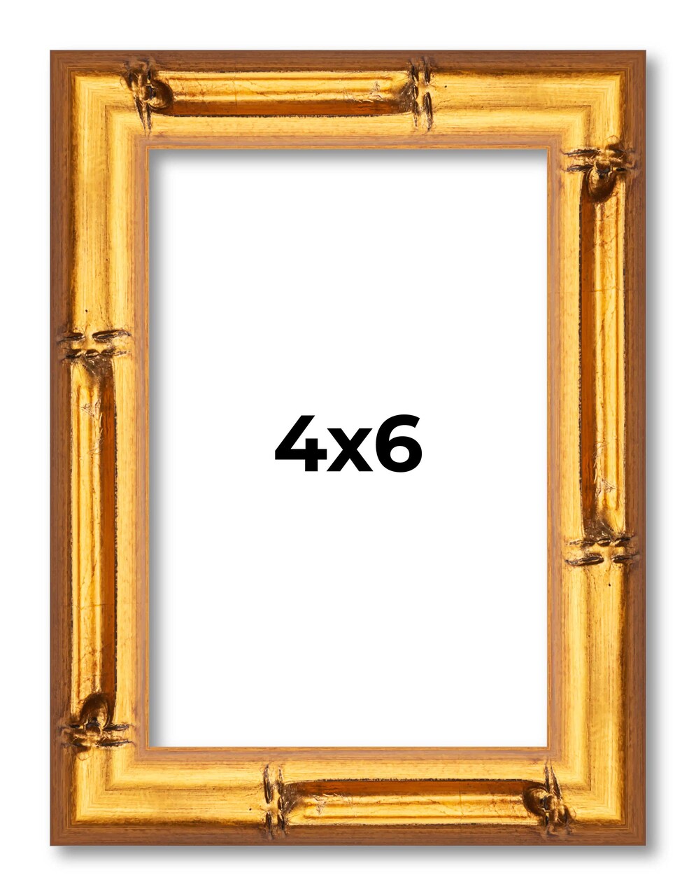 4x6 Thin Bamboo Picture Frame with UV-Resistant Acrylic & Acid Free Backing, Available in 2 Finishes - Gold and Brown